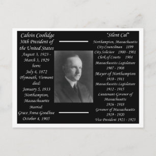 Carte Postale Le président Calvin Coolidge
