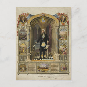 Carte Postale Le président George Washington comme franc-maçon