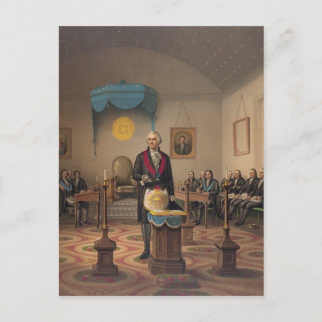 Carte Postale Le président George Washington comme maître mason (Devant)