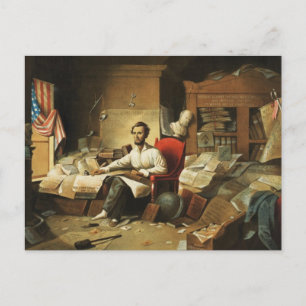 Carte Postale Le Président Lincoln Écrit une proclamation de la 