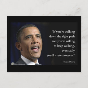 Carte Postale Le président Obama et la citation "Faire des progr