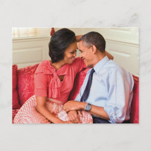 Carte Postale Le président Obama Michelle Obama en amour doux am