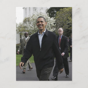 Carte Postale Le président Obama se rend sur le terrain de baske