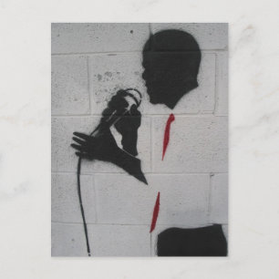 Carte Postale Le président Obama Silhouette sur le mur