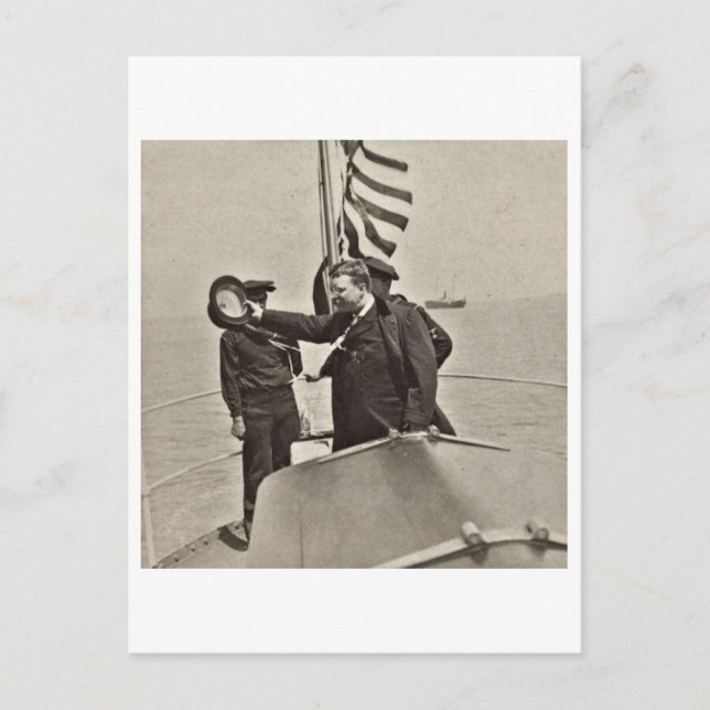 Carte Postale Le président Teddy Roosevelt sur Algonquin Bull Mo (Devant)