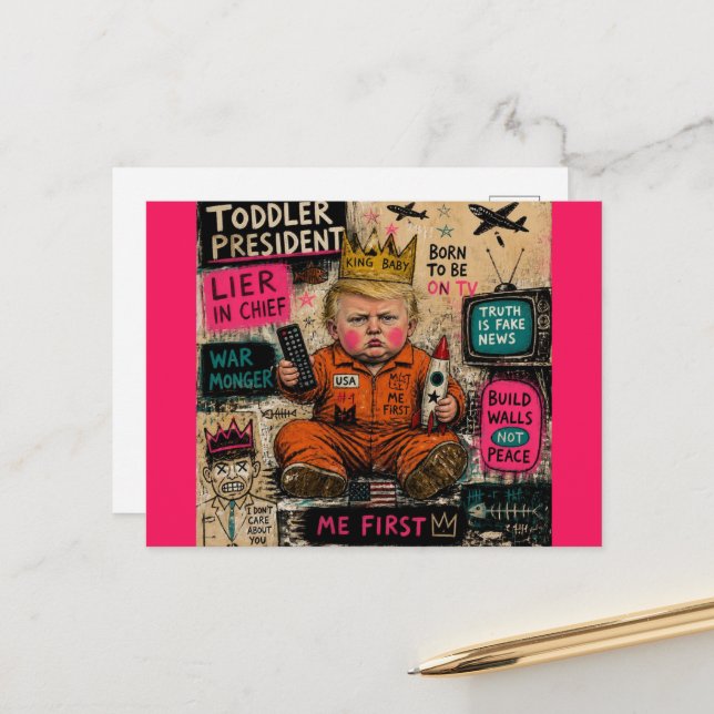 Carte Postale Le président toutou drôle (Devant/Arrière en situation)