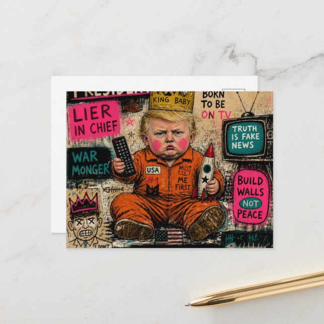 Carte Postale Le président toutou drôle (Devant/Arrière en situation)