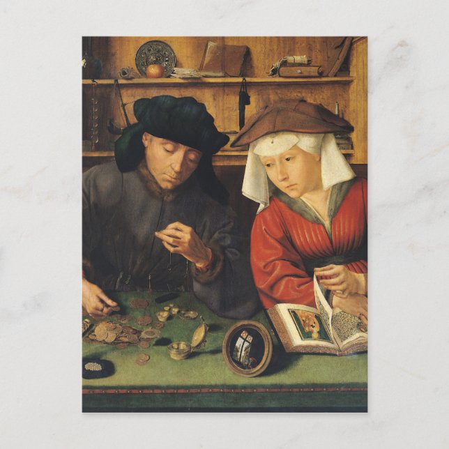Carte Postale Le prêteur et sa femme, 1514 (Devant)