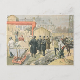 Carte Postale Le Prince de Galles visite l'édifice