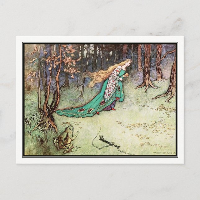 Carte Postale Le prince de la grenouille par Warwick Goble (Devant)