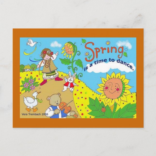 Carte Postale Le Printemps est le moment de danser l'art populai (Devant)