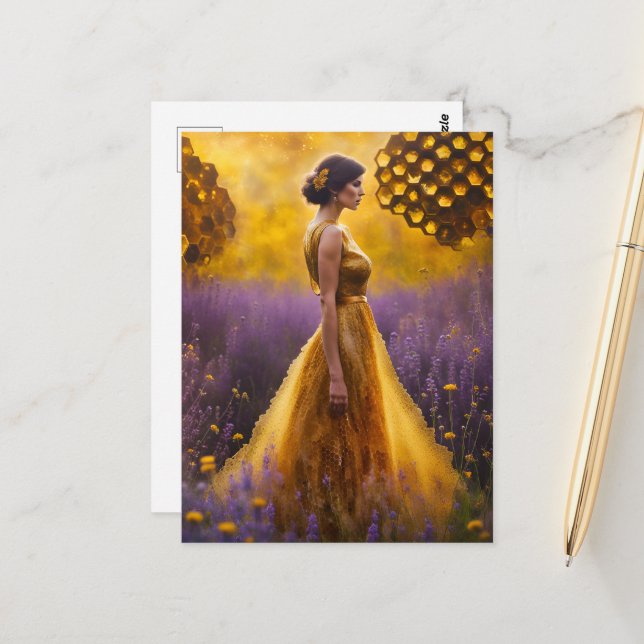 Carte Postale Le protecteur des abeilles (Devant/Arrière en situation)