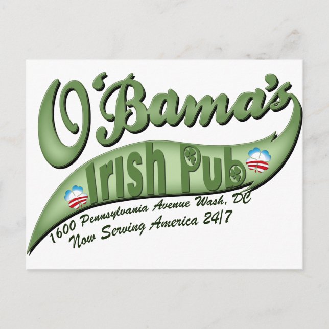 Carte Postale Le pub irlandais d'O'bama (Devant)