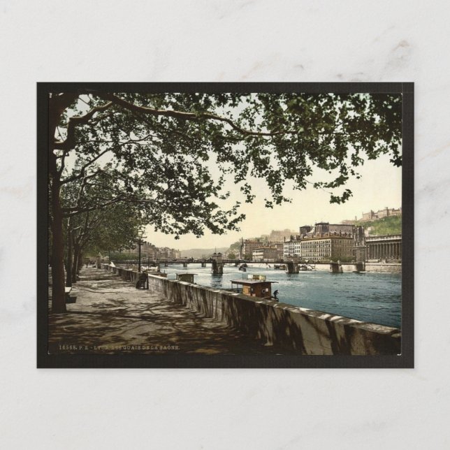 Carte Postale Le quai de la Sa&ocirc ; ne, Lyons, France classiq (Devant)