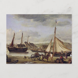 Carte Postale Le quai des marchands à Rouen, 1834