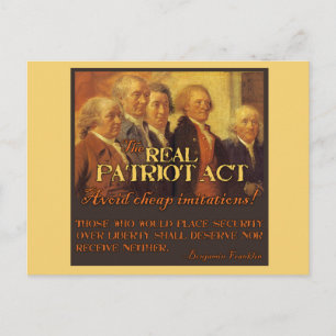 Carte Postale Le Real Patriot Act, Les Pères Fondateurs