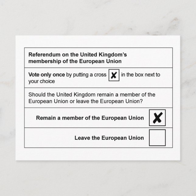Carte Postale Le référendum reste dans l'UE (Devant)