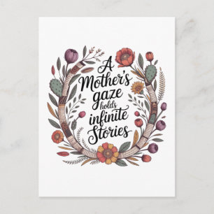 Carte Postale Le regard d'une mère contient des histoires infini
