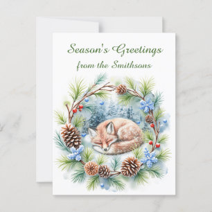 Carte Postale Le renard dormant pendant les vacances de la couro