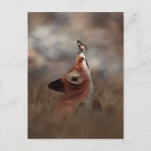 Carte Postale Le renard et le papillon
