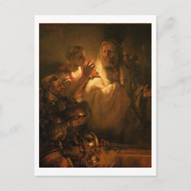 Carte Postale Le reniement de saint Pierre, 1660 (huile sur toil (Devant)