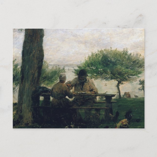 Carte Postale Le repas à Honfleur, 1875 (Devant)