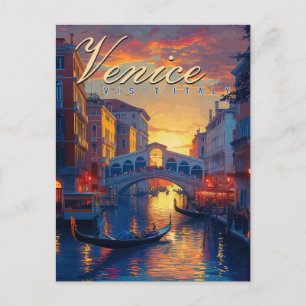 Carte Postale Le rêve de Venise : une gondole Vintage