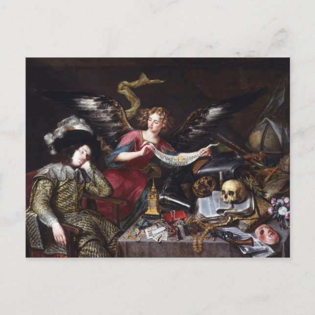 Carte Postale Le rêve du chevalier par Antonio de Pereda (Devant)