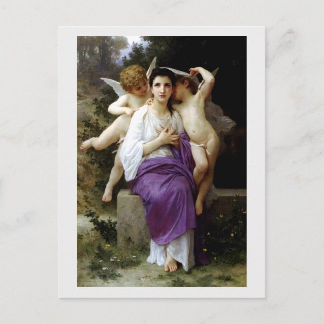Carte Postale "Le réveil du coeur" par Bouguereau (Devant)