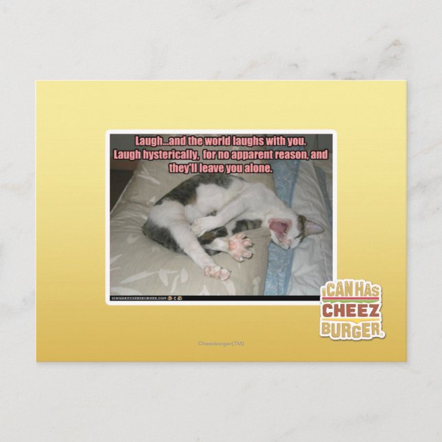 Carte Postale Le rire et le monde rit avec vous (Devant)