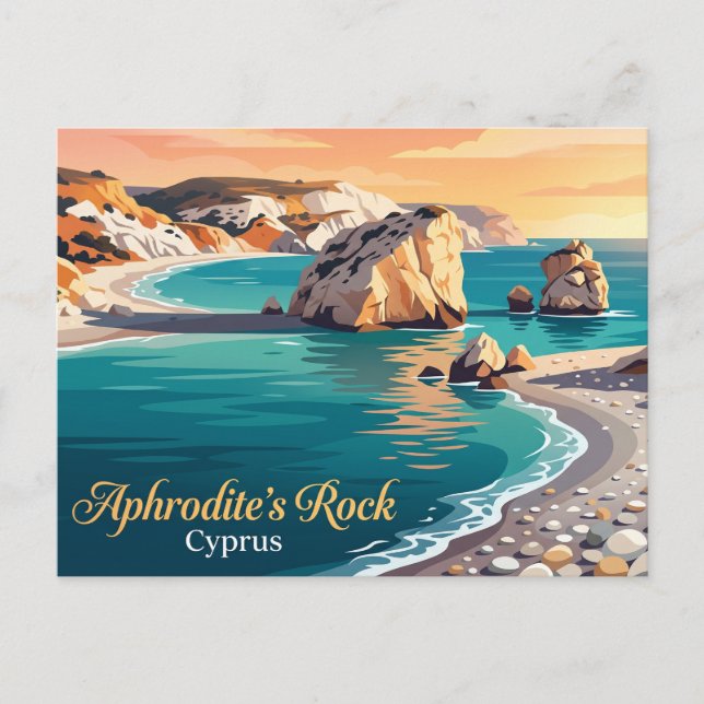 Carte Postale Le rocher d'Aphrodite Chypre (Devant)