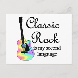 Carte Postale Le rock classique est ma langue seconde