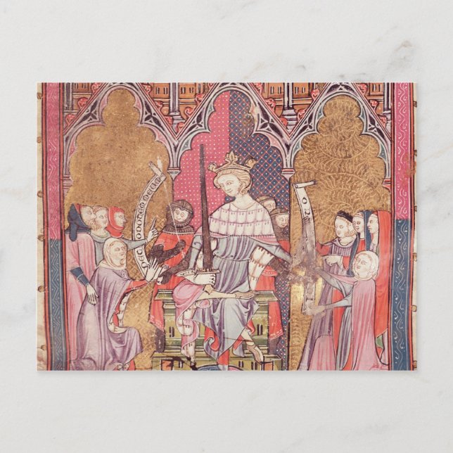 Carte Postale Le roi administre la justice (Devant)