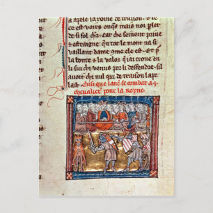 Carte Postale Le roi Arthur et Guinevere regardent un