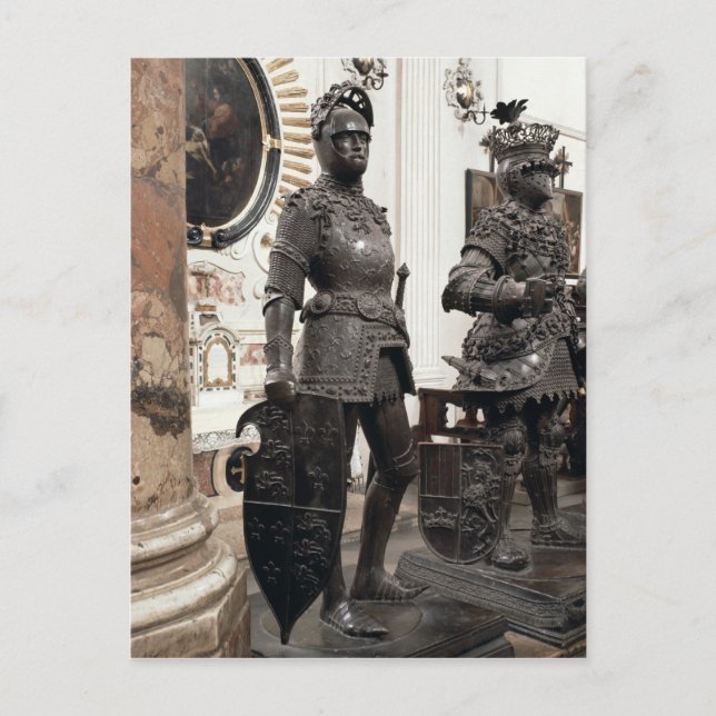 Carte Postale Le roi Arthur, statue du tombeau de Maximilian (Devant)