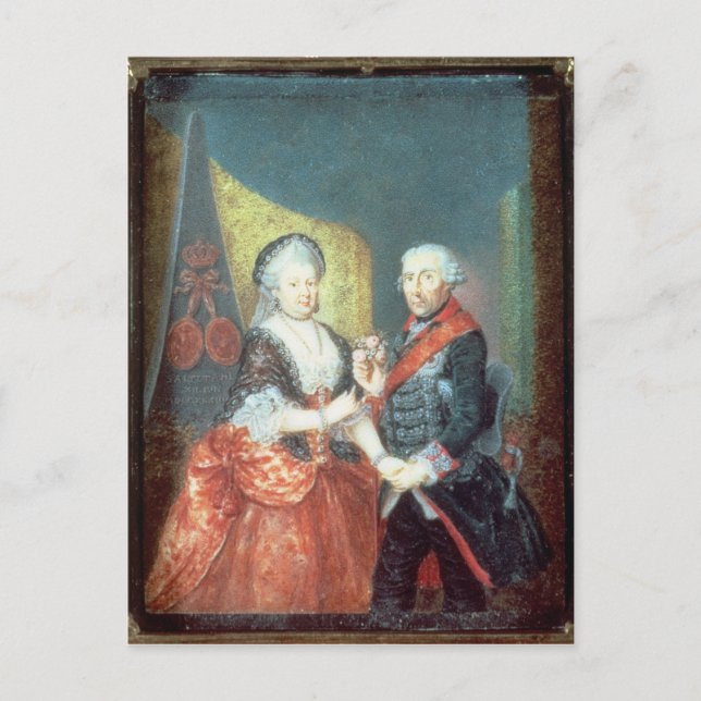 Carte Postale Le roi Frederick II et son épouse (Devant)