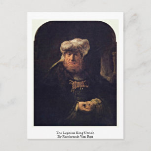 Carte Postale Le Roi Leprous Uzziah Par Rembrandt Van Rijn