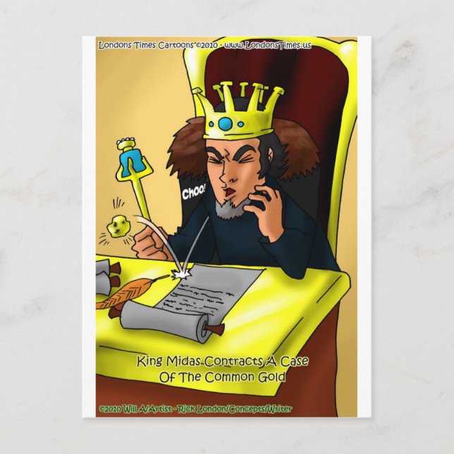 Carte Postale Le roi Midas attrape des T-shirts cadeaux drôles e (Devant)