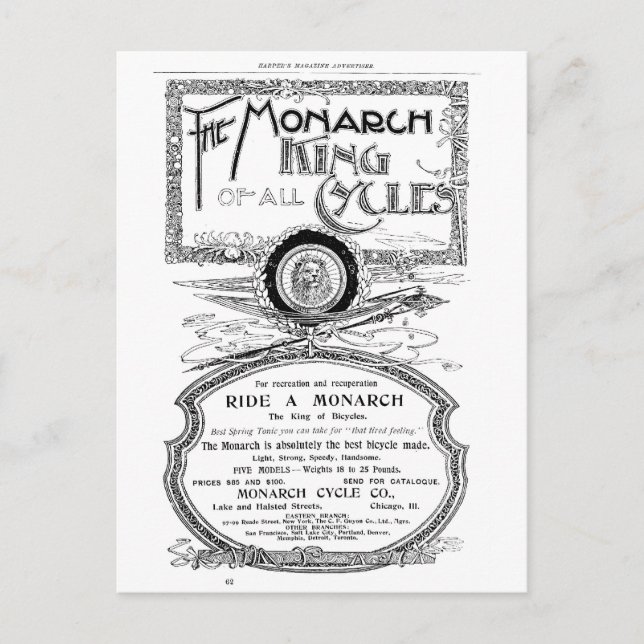 Carte Postale Le roi monarque de tous les cycles (Devant)