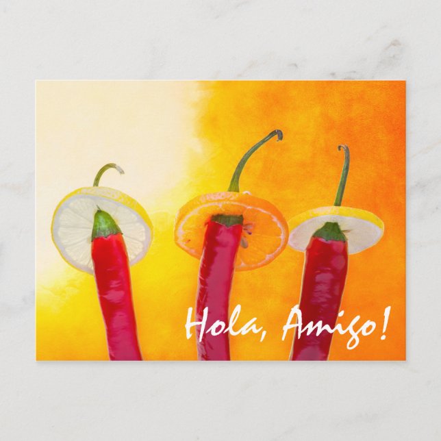 Carte Postale Le Rouge, Le Chaud, Le Chili (Devant)