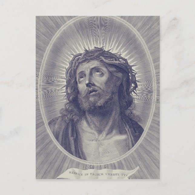 Carte Postale Le Saint Visage de Jésus avec Couronne d'Épines Ar (Devant)