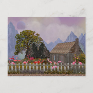 Carte Postale le sanctuaire de flamengo en plastique rose pénfie
