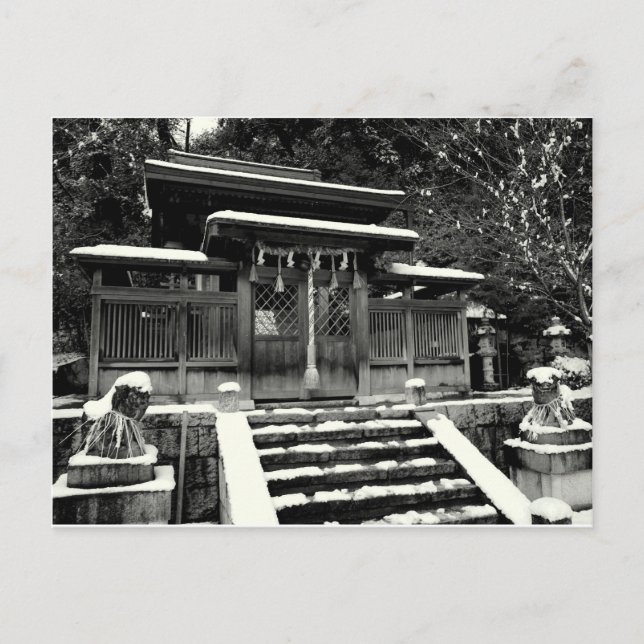 Carte Postale Le sanctuaire japonais en neige (Devant)