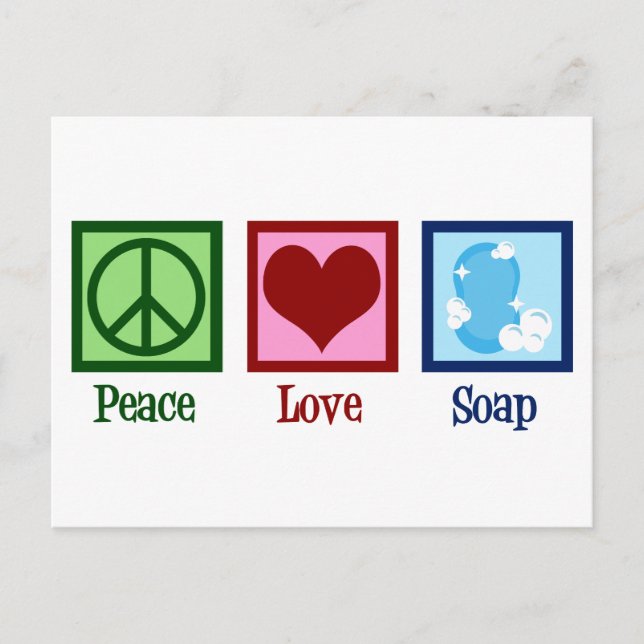 Carte Postale Le savon Peace Love (Devant)