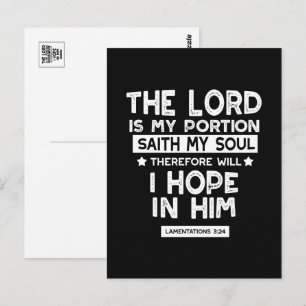 Carte Postale Le Seigneur est ma part Lamentations 3 24 Citation