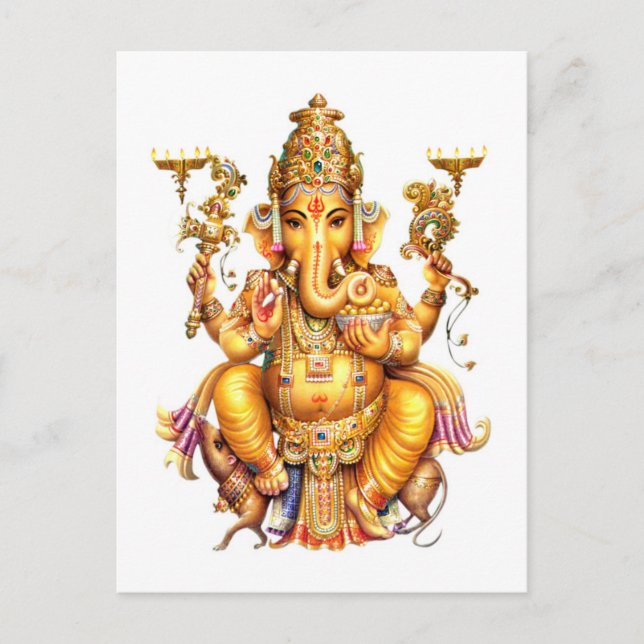 CARTE POSTALE LE SEIGNEUR GANESH HINDU DIEU (Devant)