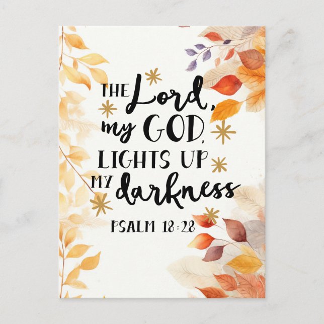 Carte Postale Le Seigneur illumine mon obscurité (Devant)