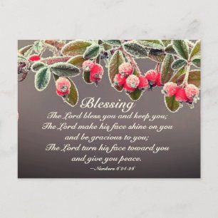 Carte Postale Le Seigneur Vous Bénisse Numéros 6:24-26 Écriture