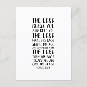 Carte Postale Le Seigneur Vous Bénit Et Vous Garde, Numéros 6:24