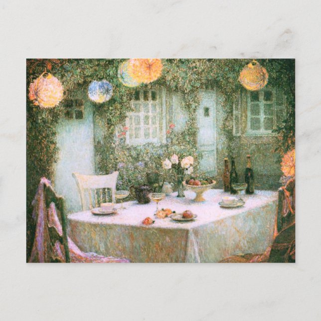 Carte Postale Le Sidaner : Table avec lanternes (Devant)